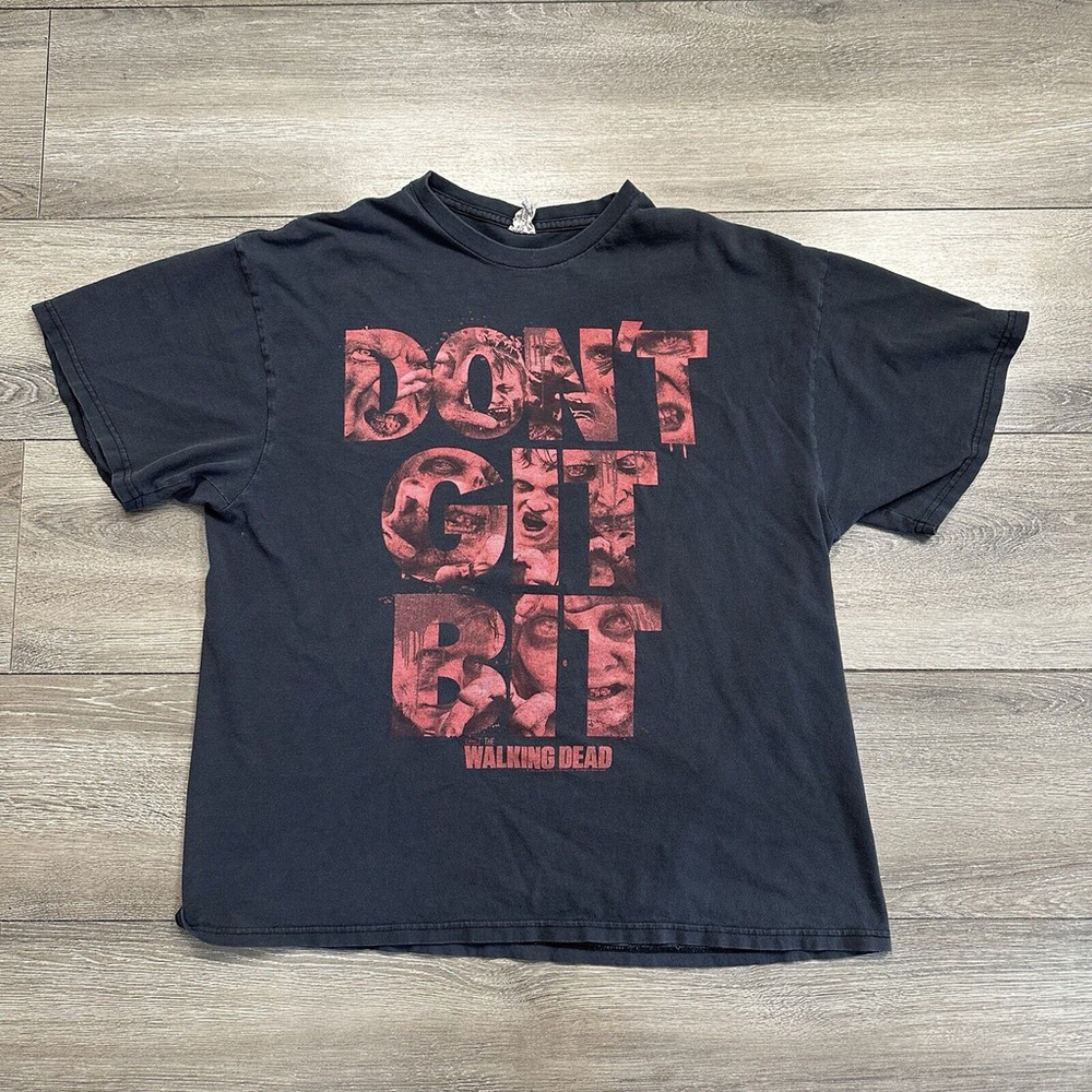 The Walking Dead 2012 Shirt Size XL Dont Git Bit Black Short Sleeve T-shirt